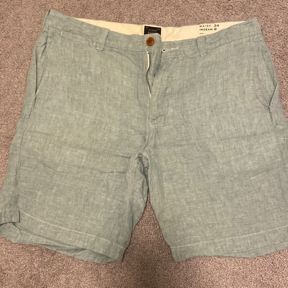 Men’s J Crew Blue Baird McNut Irish Linen Shorts - W34 - Inseam 34”